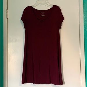 Burgundy colored dress